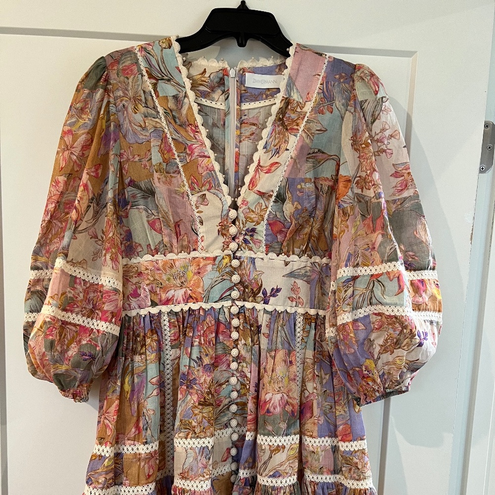 Zimmermann Linen Mini Dress AU 3/Large